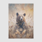 Grizzly Bear in Meadow Grass in Neutral Shades 薄葉紙 (正面)