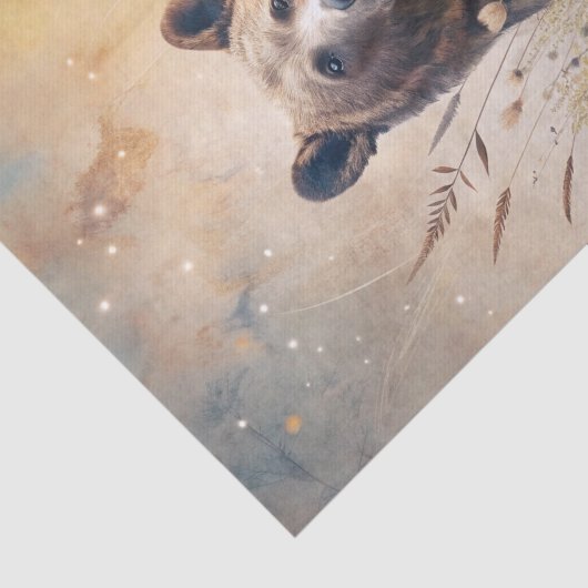 Grizzly Bear in Meadow Grass in Neutral Shades 薄葉紙 (詳細)