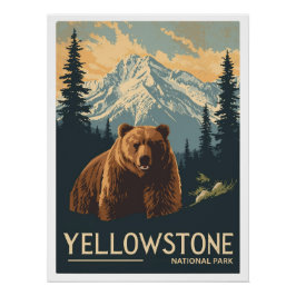 Grizzly Bear in Yellowstone National Park ポスター