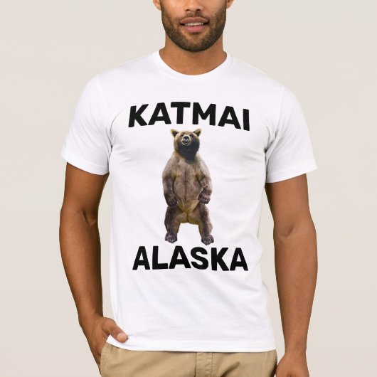 GRIZZLY BEAR KATMAI ALASKAメンズTシャツ Tシャツ (正面)