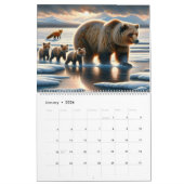 Grizzly Bear Mother Cubs Alaska Wildlife Calendar カレンダー (1月 2026)