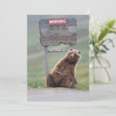 Grizzly Bear Plays With Sign サンキューカード (スタンド正面)