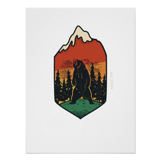 Grizzly Bear Wall Art | Rustic Wilderness Decor ポスター (正面)