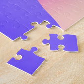 GRLパワータイポグラフィ&ガールフェミニストパープルヘア   ジグソーパズル (側面)