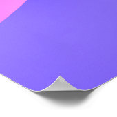 GRLパワータイポグラフィ&ガールフェミニストパープルヘア ポスター (角)