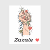 GRLパワーハンドフラワーレッド爪、 ネイルアイビー稲妻ボルト シール (シート)