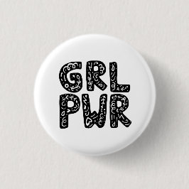 GRL PWRガールパワータイポグラフィアート 缶バッジ