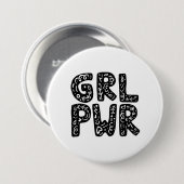 GRL PWRガールパワータイポグラフィアート 缶バッジ (正面&裏面)