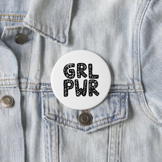 GRL PWRガールパワータイポグラフィアート 缶バッジ (インサイチュ)