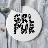 GRL PWRガールパワータイポグラフィアート 缶バッジ (インサイチュ)