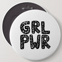 GRL PWRガールパワータイポグラフィアート 缶バッジ