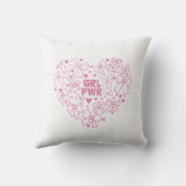 GRL PWRピンクリボンハート – 女性の日 クッション (裏面)