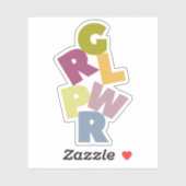 GRL PWR文字カラフルフェミニズム シール (シート)
