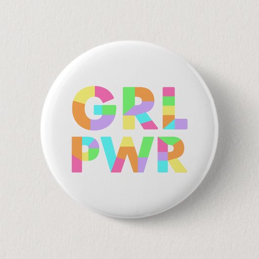 GRL PWR カラフル 缶バッジ (正面)