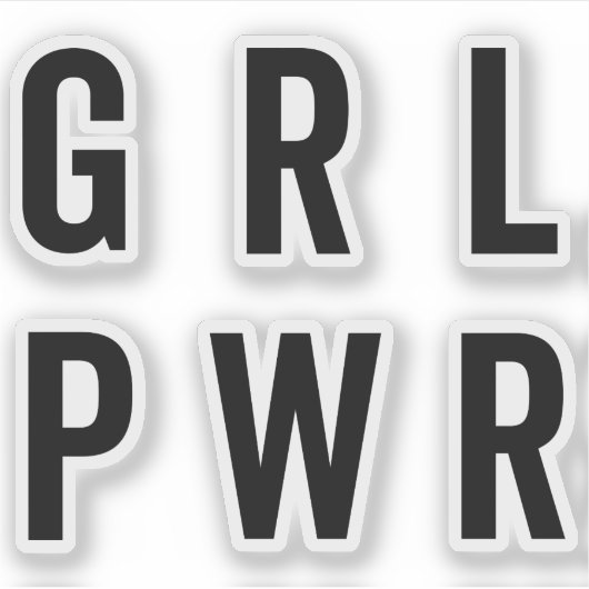 GRL PWR /ガールパワーフェミニスト引用文 シール (正面)