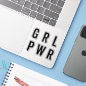 GRL PWR /ガールパワーフェミニスト引用文 シール (ノートパソコンとiPhone)