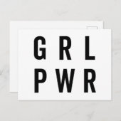 GRL PWR /ガールパワーフェミニスト引用文 ポストカード (正面/裏面)