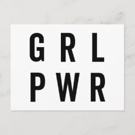 GRL PWR /ガールパワーフェミニスト引用文 ポストカード