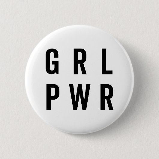 GRL PWR /ガールパワーフェミニスト引用文 缶バッジ (正面)