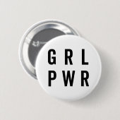GRL PWR /ガールパワーフェミニスト引用文 缶バッジ (正面&裏面)