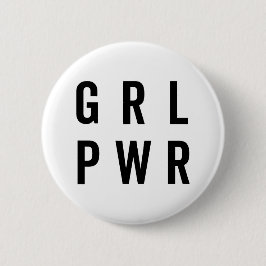 GRL PWR /ガールパワーフェミニスト引用文 缶バッジ