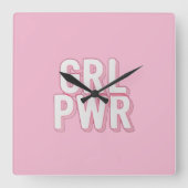 GRL PWR スクエア壁時計 (正面)