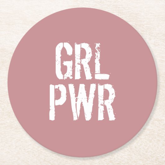 GRL PWR - ラウンドペーパーコースター (正面)