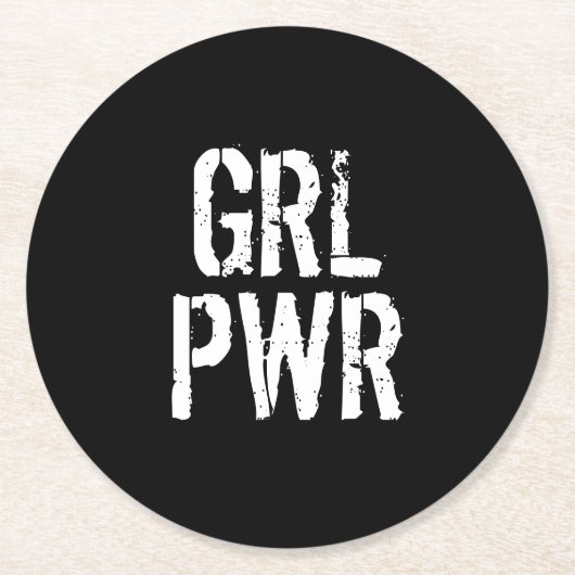 GRL PWR - ラウンドペーパーコースター (正面)