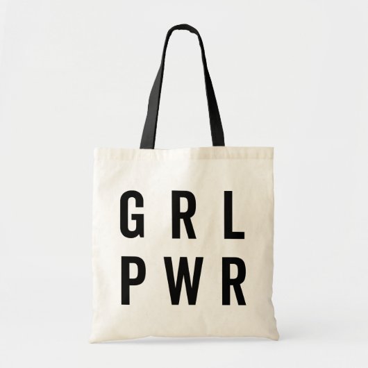 GRL PWR/少女パワーフェミニスト引用文 トートバッグ (正面)