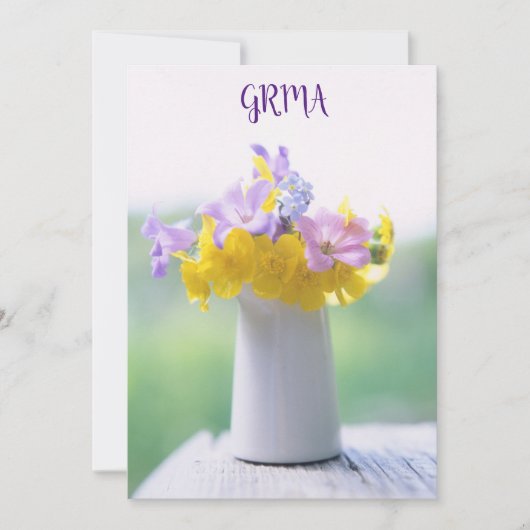 GRMAアイルランド語サンキューカード(花あり) サンキューカード (正面)