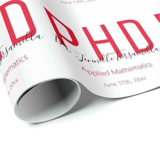 Groadeent Keepsake Red Black Name Degree PhD ラッピングペーパー (ロールコーナー)