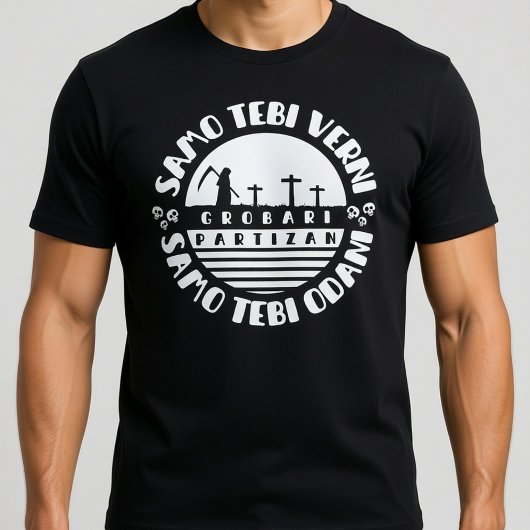 Grobari Partizan Crno Beli Tシャツ