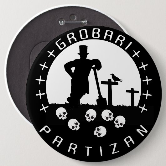 Grobari Partizan Lobanje  缶バッジ (正面&裏面)