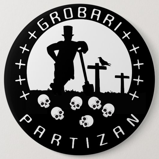 Grobari Partizan Lobanje  缶バッジ (正面)