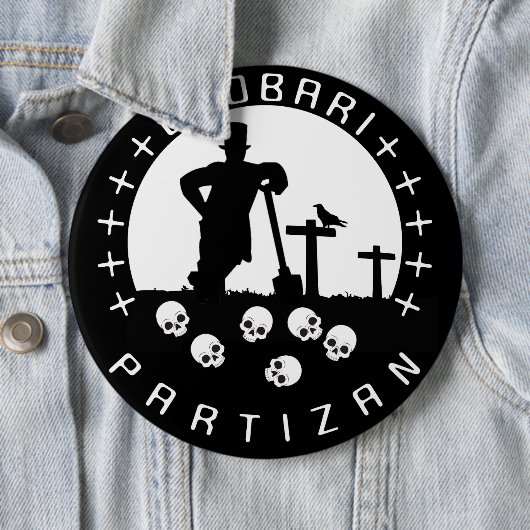 Grobari Partizan Lobanje  缶バッジ (インサイチュ)