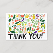 Groceries Fruits Veggies カラフル Thank You Order 名刺 (正面)