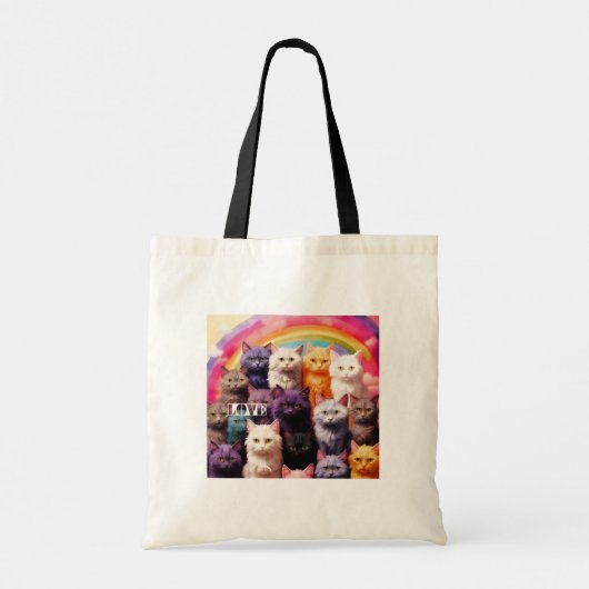Grocery Bag with Cat Illustration トートバッグ (裏面)