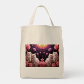 Grocery Bag with Cat Illustration トートバッグ (裏面)