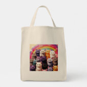 Grocery Bag with Cat Illustration トートバッグ (裏面)