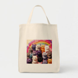 Grocery Bag with Cat Illustration トートバッグ