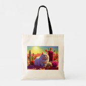 Grocery Bag with Cat Illustration トートバッグ (裏面)