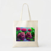 Grocery Bag with Cat Illustration  トートバッグ (正面)