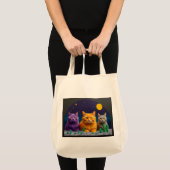 Grocery Bag with Cat Illustration トートバッグ (正面(商品))