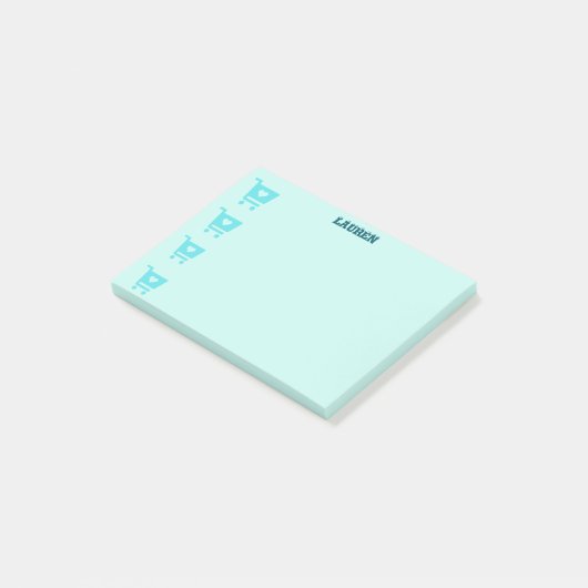 Grocery cart post it note reminder ポストイット (アングル)
