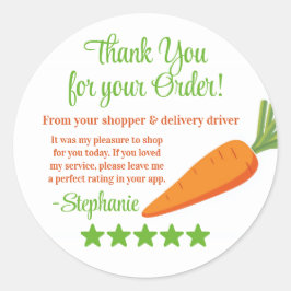 Grocery Delivery Service Thank You Review Stars ラウンドシール
