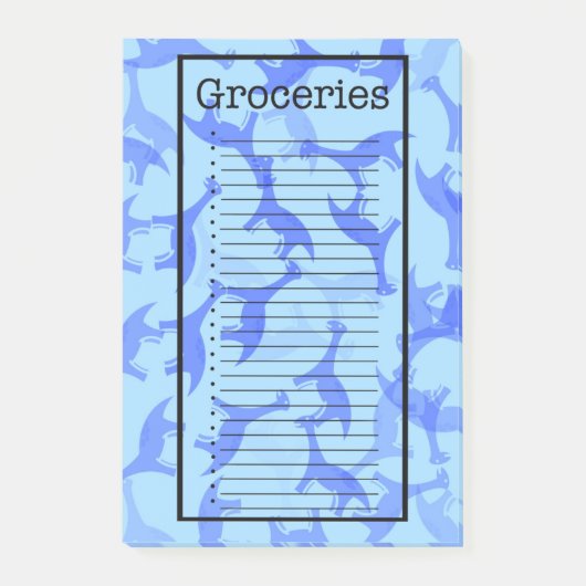 Grocery List Dinosaur Post it Notes ポストイット (正面)