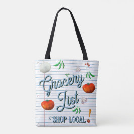 Grocery list, shop local トートバッグ