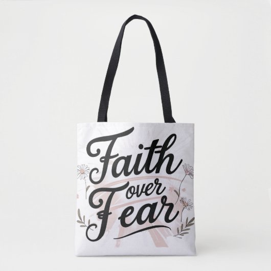 Grocery Tote Bag with Psalm 56:3-4 Bible Verse トートバッグ (正面)