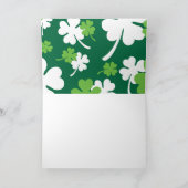 Groen klavertje vier blaadjes. St. Patrick's Day カード (内部)