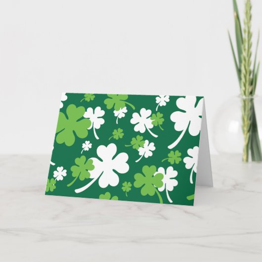 Groen klavertje vier blaadjes. St. Patrick's Day カード (正面)